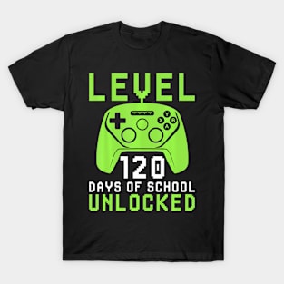 120 Days Of School For Kids Video Gamer  Girl T-Shirt